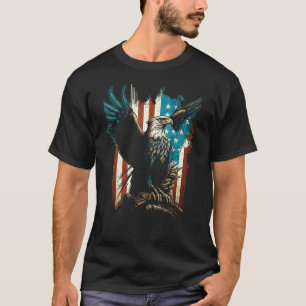 American Bald Eagle Eyes Flag Country 6 T-Shirt