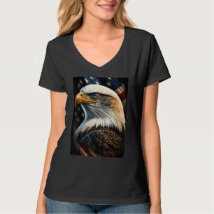 American Bald Eagle Eyes Flag Country T-Shirt