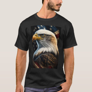 American Bald Eagle Eyes Flag Country T-Shirt