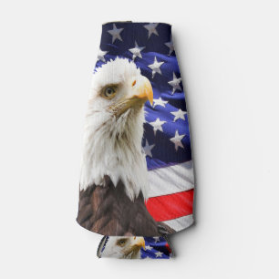 American Bald Eagle Flag Bottle Cooler
