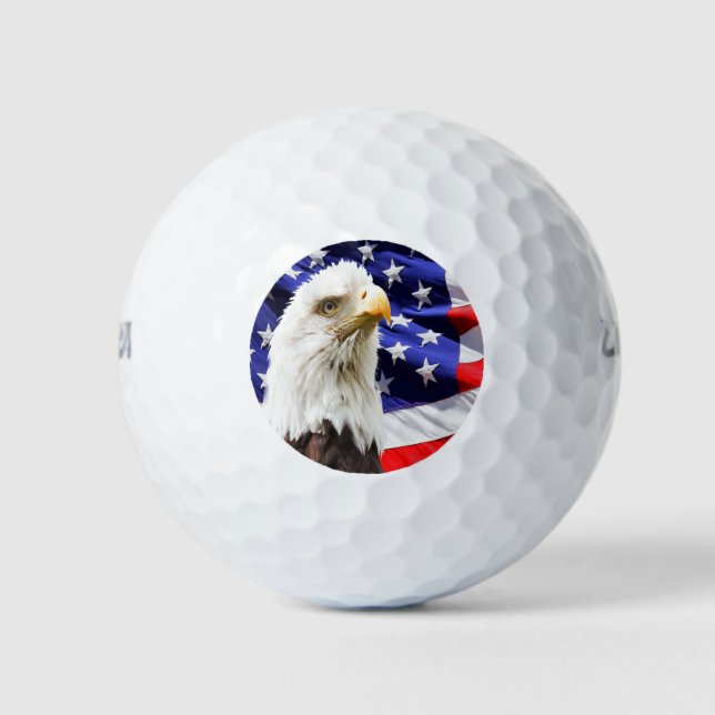 American Bald Eagle Flag Golf Balls (Front)