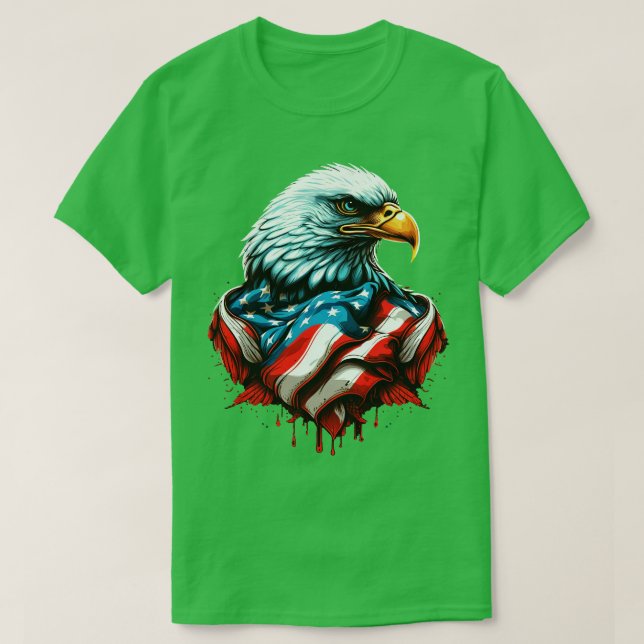 American Bald Eagle Flag T-Shirt (Design Front)