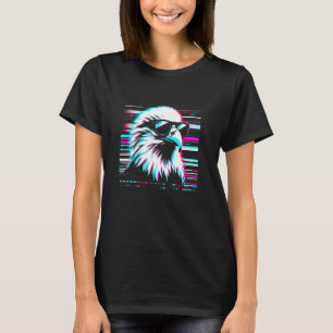 American Bald Eagle Glitch - Vintage Eagle Bird Lo T-Shirt