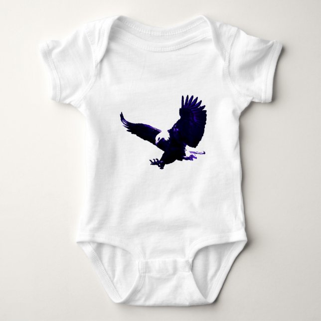 American Bald Eagle Landing Baby Bodysuit (Front)