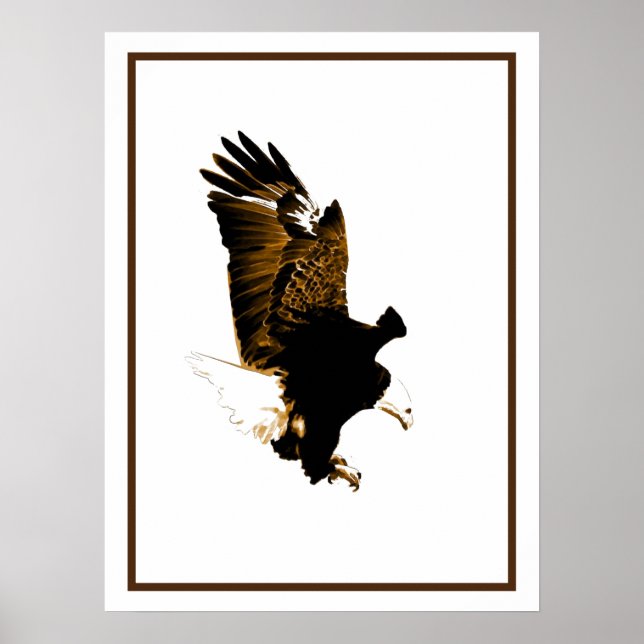 American Bald Eagle Landing Poster (Front)