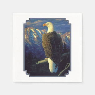 American Bald Eagle Mountain Sunrise Napkin