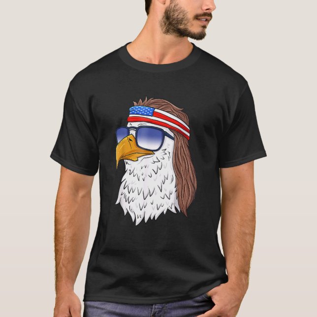 American Bald Eagle Mullet 4th Of July Funny Usa P T-Shirt (Front)