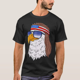 American Bald Eagle Mullet 4Th Of July Usa Patriot T-Shirt