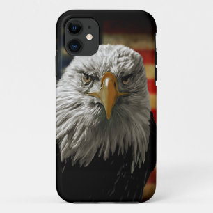 American Bald Eagle on Grunge Flag Case-Mate iPhone Case