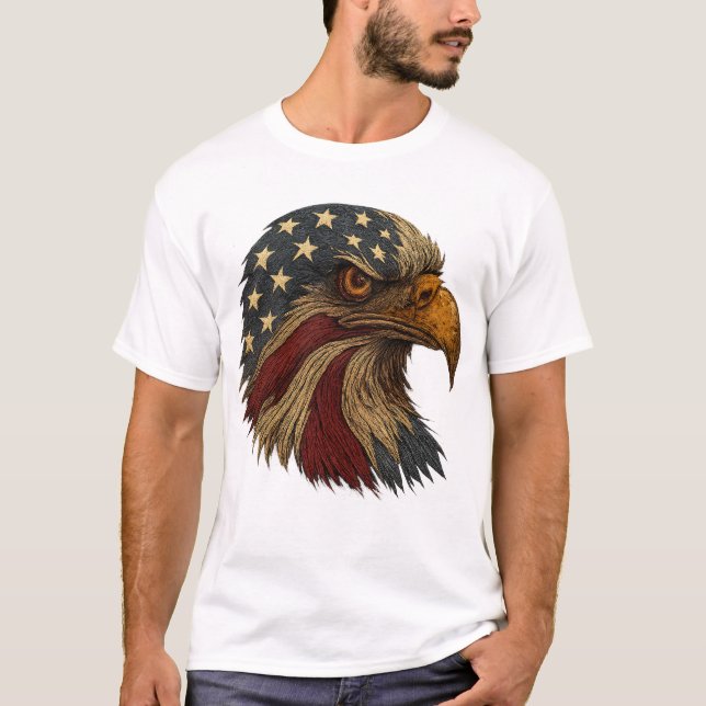 American Bald Eagle Patriotic T-Shirt (Front)