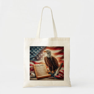 American Bald Eagle Patriotism Tote Bag