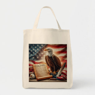 American Bald Eagle Patriotism Tote Bag