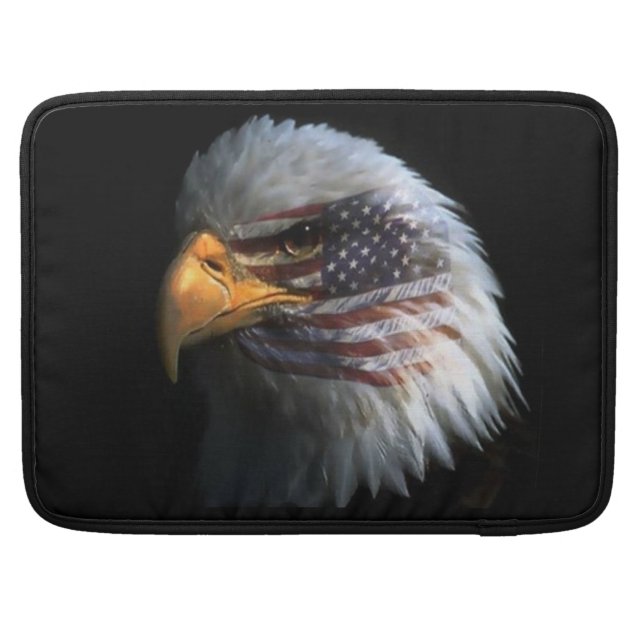 American Bald Eagle Rickshaw Flap Sleeve For MacBooks (Back)
