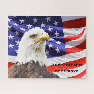 American bald eagle & "Stars and Stripes" flag, Jigsaw Puzzle