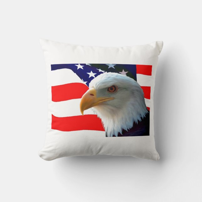 American Bald Eagle & U.S. Flag Cushion (Front)