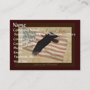 AMERICAN BALD EAGLE & US FLAG Biz Card