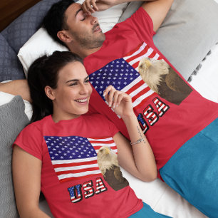 American Bald Eagle USA Flag & Font Unisex T-Shirt