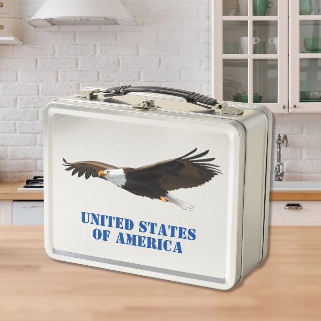 American Bald Eagle USA Metal Lunch Box (Creator Uploaded)