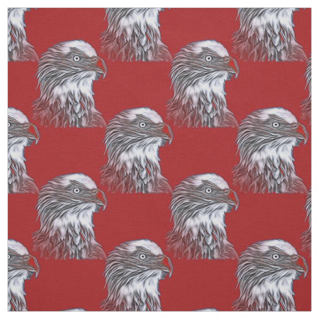 American Bald Eagle USA Red Fabric (Swatch)