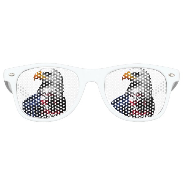 American Bald Eagle wrapped in the Flag of the USA Retro Sunglasses (Front)