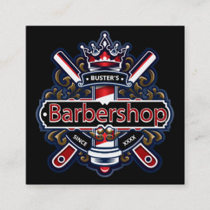 American Barber Pole Personalise Square Business Card