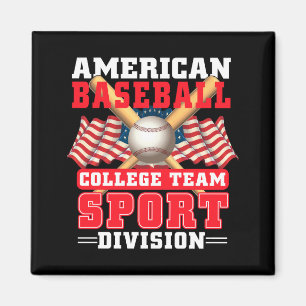 American Baseball College Team Sport Division T Sh Magnet