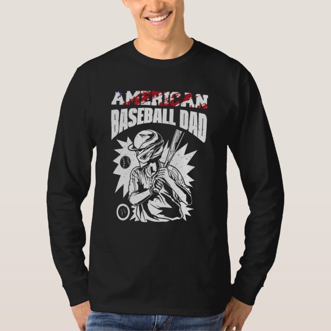 American Baseball Dad Father's Day Baseball For Me T-Shirt (Front)
