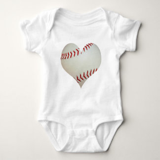 American Baseball In A Heart Shape Baby Bodysuit