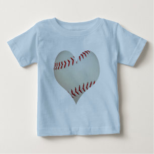 American Baseball In A Heart Shape Baby T-Shirt