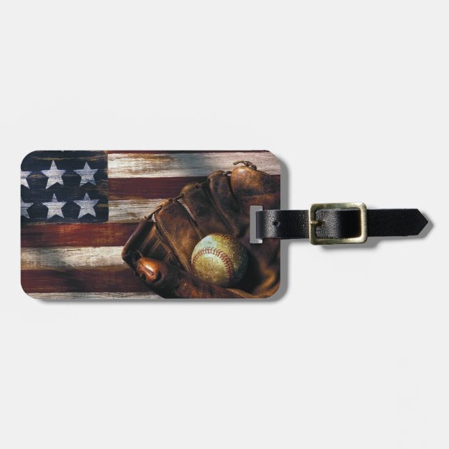 American Baseball Luggage Tag (Front Horizontal)