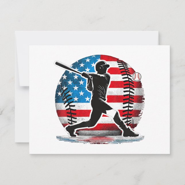 American Baseball Player Batter With United States (Front)