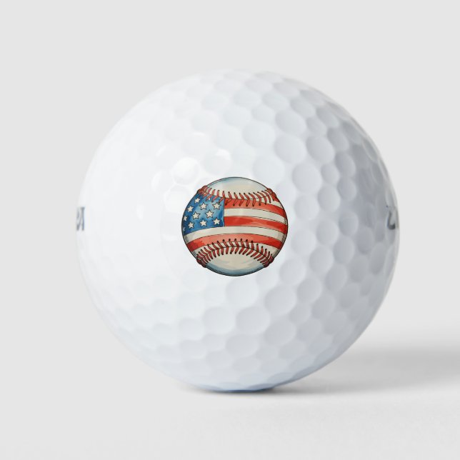 American Baseball US Flag 250th Anniversary Golf Balls (Front)