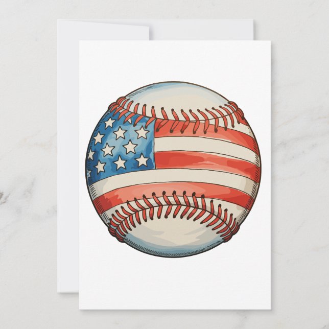American Baseball US Flag 250th Anniversary Invitation (Front)