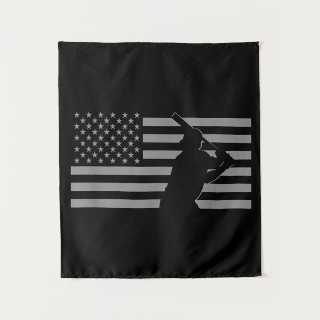 American Baseball USA Flag Baseball Tapestry (Front)