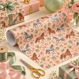 American Bashkir Curly Horse Birthday Wrapping Paper