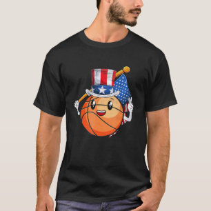 American Basketball Fan 4th Of July Uncle Sam Usa T-Shirt