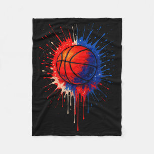 American Basketball Splash Ball Player Team Kids B Fleece Blanket