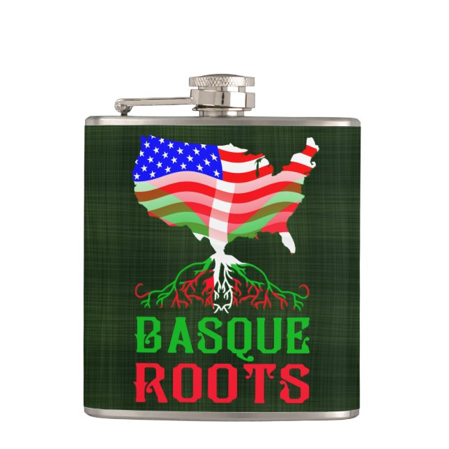 American Basque Roots Hip Flask (Front)