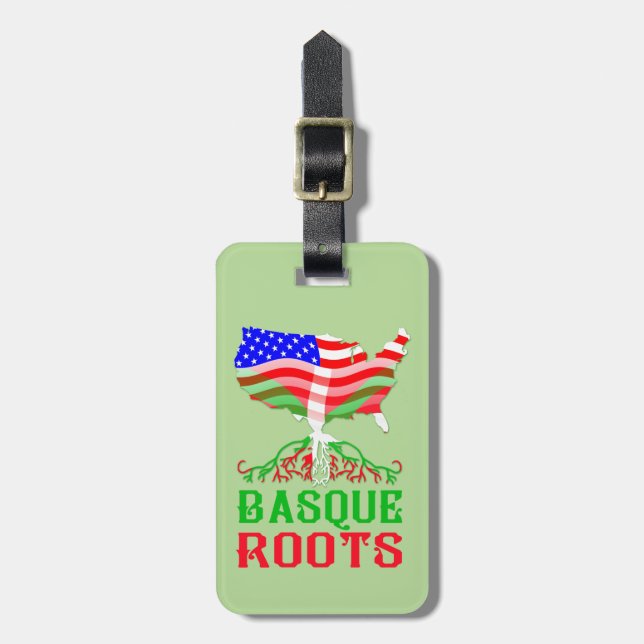 American Basque Roots Luggage Tag Template (Front Vertical)