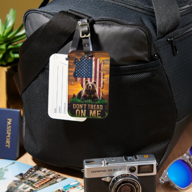 American Bear Sunset Sentinel Luggage Tag (Front & Back)