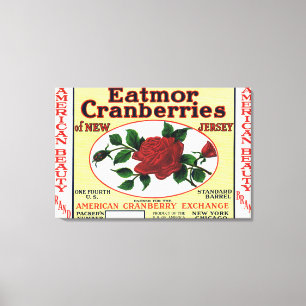 American Beauty Eatmor Cranberries Brand Label Canvas Print