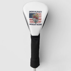 American Beauty Freedom Floral Flag Golf Head Cover