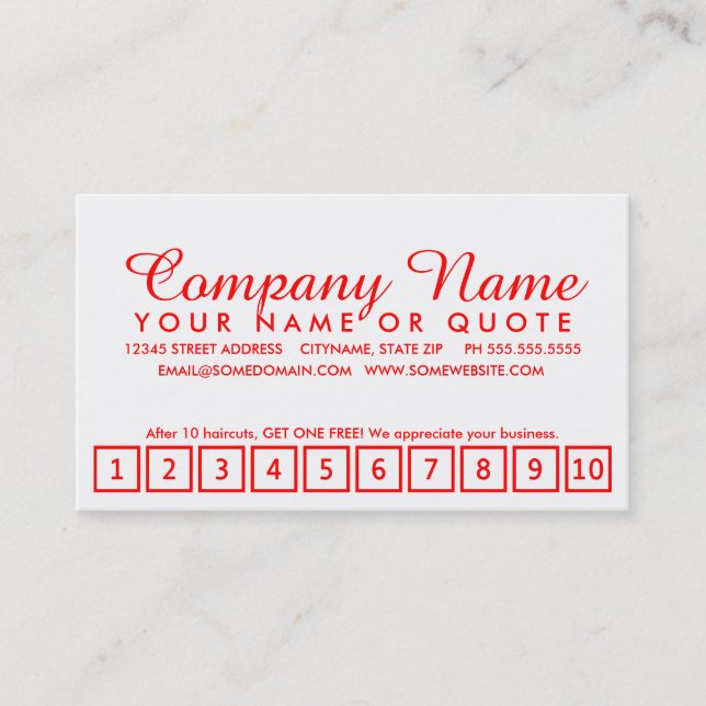 american beauty loyalty program card (Front)