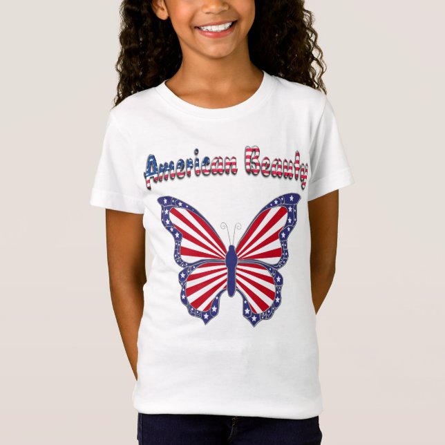 American Beauty Patriotic Butterfly Kids Shirt (Front)