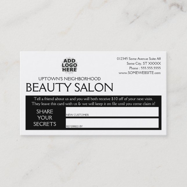 american beauty referral program card (Front)