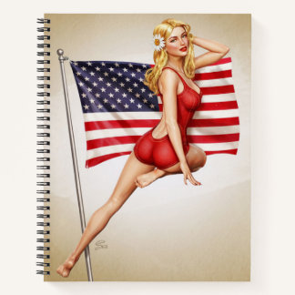 American Beauty - Retro Pinup Notebook