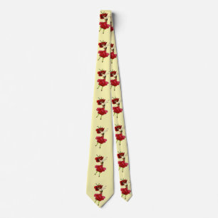 American Beauty Rose, Whimsical Flowers Book Art Tie