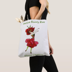 American Beauty Rose, Whimsical Flowers Book Art Tote Bag