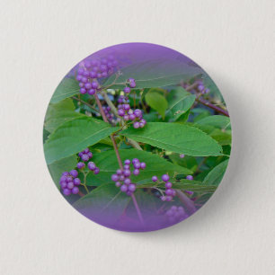 American Beautyberry (Callicarpa americana) 6 Cm Round Badge