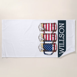 AMERICAN Beer FAMILY Name Beach Towel
